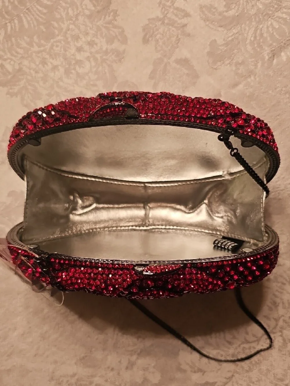 Red Crystal Embellished Oval Clutch - NWT Women Accessories